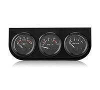 Yosoo 3 in 1 Triple, Yosoo 3 in 1 Triple Gauge Kit Voltmetro di temperatura dell'acqua, contagiri per sensore di pressione dell'olio, strumenti aggiuntivi m10 x 1 ø52 mm, 3 strumenti aggiuntivi a LED,
