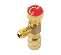 Yosoo Adattatore di Sicurezza Valvola a Sfera di Controllo 2 Pezzi Valvola di Carica del Refrigerante con 4 Ghiere, Alta Pressione Rame Alluminio R410A R22 Refrigerante per Aria Condizionata 1/4 SAE