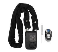 Yosoo Allarme per Bicicletta con Lucchetto, Catena in Acciaio Inossidabile, Telecomando e Serratura a Combinazione con Allarme a Vibrazione, Antifurto per Moto Resistente All'Acqua (BLACK)