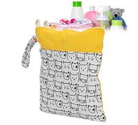 Yosoo Borsa per Pannolini per Bambini con Doppia Cerniera, Borsa per Pannolini Asciutti e Bagnati con Motivo a Cartoni Animati, Cinturino con Bottone a Pressione per Uso Esterno (gatto