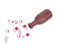 Yosoo Health Gear Billiard Shaker Bottle Dice Bottle Dice 16 Grandi Dadi in Gomma per Giochi di Biliardo con Bottiglia Marrone per Migliorare il Divertimento e la Sfida