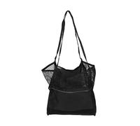 Yosoo Health Gear Borsa da Spiaggia in Mesh, 35x55x17 Cm, Donna in Tessuto Oxford Borsetta per Spalle, Tote per Viaggi in Piscina per Le Vacanze in Spiaggia Essenziali (Black)