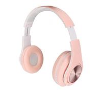 Yosoo Health Gear Cuffie Bluetooth Wireless Sopra L'orecchio, Cuffie Pieghevoli con Riduzione del Rumore con Luce Respiratoria Colorata, Design a Colori Macaron per Telefono e Laptop (PINK)