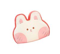 Yosoo Health Gear Cuscino a Forma di Animale, Cuscino Morbido in Peluche di Flanella con Cotone PP, Design con Cerniera, e Coperta 2 in 1, Imbottito per Bambini in Viaggio a Casa (Coniglio Rosso
