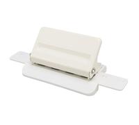 Yosoo Health Gear Hole Punch, Puntino di Carta da Funghi a 4 Buche con Guida Al Righello, Punch Portatile per Notebook Office School Cash Craft Supplies (WHITE)