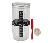 Yosoo Health Gear Kit di Barattolo Suppliesstarter, Starter a Lievito Naturale in Vetro da 1000 Ml con Fascia di Marchio di Alimentazione e Coperchio per la Fermentazione del Lievito da Forno di