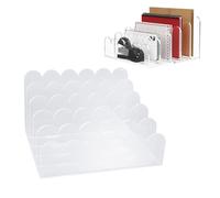 Yosoo Health Gear Organizer da Scrivania in Acrilico, Classificatore Verticale per Posta a 5 Scomparti con Portadocumenti, Contenitore Trasparente per Forniture per Ufficio per Carta, Buste e