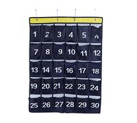 Yosoo Health Gear Organizer per Calcolatrice per Cellulare, Organizer da Parete, 30 Tasche Borsa Portaoggetti da Appendere alla Parete Porta Telefono Organizer da Appendere con Numeri Blu Navy