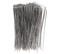 Yosoo Health Gear Picchetti da Giardino a Forma di U da 100 Pezzi, Picchetti da Giardinaggio, Graffette in Acciaio Zincato 4x10 Cm per Tessuto Barriera Contro le Erbacce, Artificiale, (Rugosità 2,5