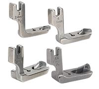 Yosoo Health Gear Piedino per Orlo Arrotolato, Piedino per Macchina da Cucire da 4 Pezzi, Piedino a Rullo Industriale in Acciaio Inossidabile Accessori per Macchine da Cucire Piatte