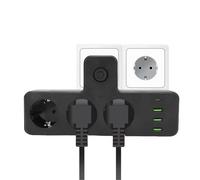 Yosoo Health Gear Prolunga a Ricarica Rapida con 6 Prese, Adattatore da Parete Multipresa con Protezione PD da 20 W con 4 Porte USB per Viaggi in Ufficio a Casa (2 USB C)