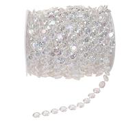 Yosoo Health Gear Rotolo di Catena di Perline di Cristallo Acrilico da 30 Metri, Filo di Perline Sfaccettate con Diamante da 10 Mm per Decorazioni di Nozze, Fondale per Feste, Tende Fai da Te,