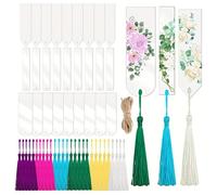 Yosoo Health Gear Segnalibri Acrilici, 61 Pcs Blank Fai -da -te Set di Set di Set con Nappe, Spazi Vuoti Artigianali per le Forniture per Uffici della Scuola di Ricamo a Punti Incrociati