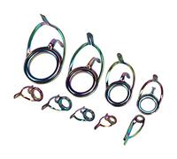 Yosoo Health Gear Set di Anelli Guida per Canna da Pesca con Esca da 9 Pezzi, Linea di Punta Anelli per Occhi Rotanti Guide Superiori Punte in Acciaio Inossidabile e Ceramica Kit di Riparazione