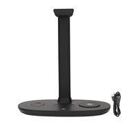 Yosoo Health Gear Stand per Cuffie per Caricabatterie Wireless, Stazione di Ricarica Qi 15w 4 in 1 Supporto per Cuffie a Carico Rapido per gli Auricolari del Telefono