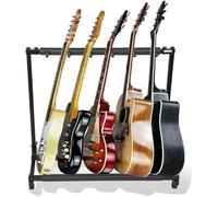 Yosoo Health Gear Supporto per chitarra con imbottitura in gomma spessa e 5 supporti, universale, pieghevole, portatile, nero, per chitarre acustiche, elettriche e acustiche