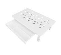 Yosoo Health Gear Supporto per Computer in Metallo con Cassetto, 3 Altezze Regolabili Ventilate, Cuscinetto da 20 Kg, per Stampante Portatile Organizer da Tavolo (WHITE)