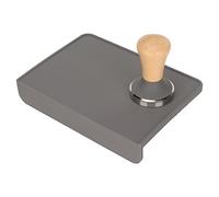 Yosoo Health Gear Tappetino per Pressatura del caffè con Pressino per caffè, Set di Cuscinetti per Pressatura in Silicone con Manico in Legno di Faggio, 8,5 X 6,0 X 1,5 Pollici, Bordo a 90 Gradi,