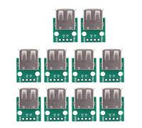 Yosoo Health Gear Usb Pcb, Scheda Di Sblocco Usb Di Tipo a Femmina, 10 Pezzi Usb Femmina Saldare, Scheda Di Sblocco Usb 2.0 Convertitore Adattatore Usb a Dip Scheda Di Sblocco 2,54 Mm 4 Pin Bacheca