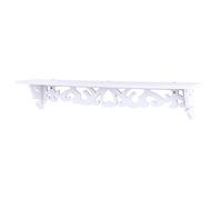Yosoo - Mensole da parete a sospensione in legno, elegantissime, per la decorazione del soggiorno, colore bianco, viti e accessori inclusi (M)