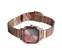 Yosoo Orologio da Donna Al Quarzo Rosa Dorato, Quadrante Impermeabile con Cinturino in Acciaio Inossidabile Orologio da Polso Quadrato per Studentesse e Ragazze