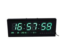 Yosoo Orologio Digitale da Parete LED Elettronico con Display Temperatura, Verde, 48x18.5x5cm, per Ufficio Casa Sala Mensa Palestra