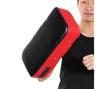 Yosoo Pad per Calcio, Allenamento con Foro in Metallo e per Boxe Taekwondo, Comodo Bersaglio Portatile in Pelle PU, Fascia Elastica Larga 5 Cm per stabilità (Rosso)