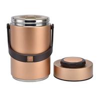 Yosoo Portapranzo Coibentato da 2,3 Litri, Acciaio Inossidabile 304, a Prova di Perdite con 3 Scomparti, Perfetto per Lavoro, Viaggi e Picnic (GOLD)