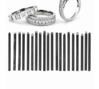 Yosoo Scalpello a Incudine per Gioielli in Metallo da 20 Pezzi, Set di Punzoni in Acciaio Inossidabile di Alta qualità per Modelli di Gioielli Intagliati a Mano, Diametro del Gambo di 4 Mm, (20PCS)