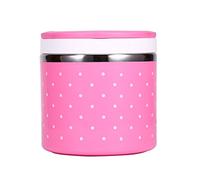 Yosoo, scatola portapranzo da picnic, termica, in acciaio inox, perfetta tenuta, con maniglia per il trasporto, Rosa, 630 ml