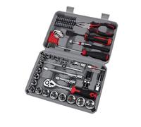 Yosoo Set di Chiavi a Bussola da 62 Pezzi, Set di Attrezzi in Acciaio Al Cromo Vanadio con Chiave a Cricchetto, Bussole per Candele per Riparazione Automobilistica e Manutenzione Domestica