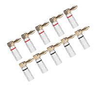 Yosoo Spine a Banana, Connettori per Altoparlanti Ad Angolo Retto Placcati Oro 24K con Doppia Vite di Bloccaggio per Cavo per Altoparlanti da 4 Mm, 10 Pezzi per Amplificatore Home Theater e