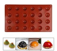 Yosoo Stampo in Silicone a 24 Fori, Stampo per Mousse a Cupola, Grande per Torta a 24 cavità per Uso Alimentare con Flessibile Riutilizzabile per Sapone Al Cioccolato, Forno, Lavastoviglie, Budino