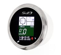 Yosoo Tachimetro GPS da 85 Mm, Indicatore di velocità con Display Digitale in Acciaio Inossidabile con Multifunzione per Motocicletta Yacht RV (quadrante nero)