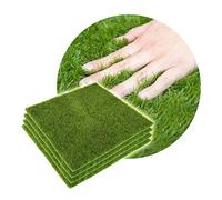 Yosoo - Tappeto di Artificiale in plastica, Effetto Prato, per Interni ed Esterni, Prato Sintetico per Decorazione, Paesaggio, casa, Giardino, Colore: Verde, 4 Pezzi, 15x15cm