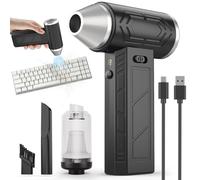 Yospinber Soffiatore Aria Compressa Elettrico, 150000 RPM Rimuovi Polvere Aria Compressa Senza Fili, Turbo Jet Fan Mini Soffiatore con Luce LED, per Pulizia di PC, Tastiera, Auto e Divano