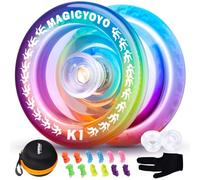 YOSTAR JoJo K1 Responsive Yoyo Bambini Trick JoJo Professionale Cristallo Jo Jo per Bambini, Yoyo Professionale Ritorno Automatico Yo Yo per Principianti, con 12 Cordini, Case, Guanto