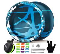 YOSTAR V10 JoJo professionale per dita Spin, Trick JoJo con cuscinetto a sfera, Responsive & Unresponsive Yoyo per bambini e adulti, in metallo Yoyo con 12 cordini, kit cuscinetto, custodia rigida