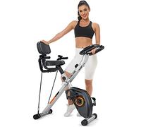 YOSUDA cyclette da casa pieghevole magnetica 3 in 1,cyclette con schienale,Display LCD,Tempo，Velocità，Consumo di calorie，Frequenza cardiaca，Distanza, Max 150 kg
