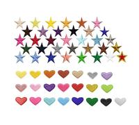 Yosugar 22pc Toppe Termoadesive a Forma di Cuore e Stella, 34pc con Stelle Ricamate, Termoadesiva Toppa per Tessuti, Abbigliamento, Borsa, Jean, Giubbotti, Bambini, Adulti