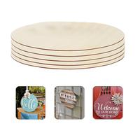 Yosugar 5 pz Creativi Dischi di Legno Grezzo Rotondi,30cm Dischi Legno Circolare Decorazioni Legno Grezzo Rotondi Cerchio di Legno 3mm Fette Vuote in Legno, Non Finiti per Artigianato Pirogra