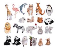 Yosugar Toppe Termoadesive, 21pc Animale Toppa Termoadesiva per Tessuti,Toppa Adesiva per Tessuti, Abbigliamento, Borsa, Jean, Giubbotti, Adulti, Fai Da Te