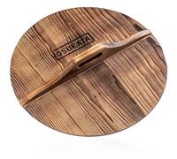 YOSUKATA Coperchio In Legno Per Wok 36 Cm - Coperchio Universale In Legno Naturale Senza Condensa Con Manico Ergonomico Per Padella - Accessorio Tradizionale Per Padelle Wok Di Alta Qualità