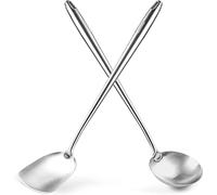 YOSUKATA Spatola e Mestolo Cucina per Wok - 43 cm - Set Utensili Cucina | Set Di 2 Mestoli Da Cucina In Acciaio Inox 304 - Accessori Universali Per La Cucina E Il Wok - Alta Qualità