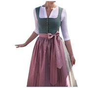 YOSUWOAI Abito da donna midi in stile dirndl, lungo, disponibile in taglie forti, con camicetta, vintage, elegante, outfit per feste, cocktail, serate, costume per l’Oktoberfest, B verde chiaro., M