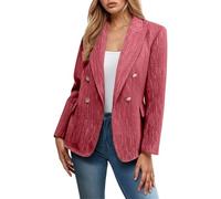 YOSUWOAI Blazers da donna business elegante blazer giacca formale giacca da lavoro ufficio cappotto open front work suits tinta unita giacca business giacca casual, O rosso., S