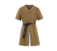 YOSUWOAI Camicia medievale da uomo con scollo a V, cavaliere del tempio, abito vintage rinascimentale, abbigliamento vittoriano, camicia da pirata vichinga, Halloween, cosplay, costumi di tunica