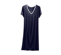 YOSUWOAI Camicie da notte da donna, estive, oversize, abito da notte, senza maniche, vestibilità comoda, pigiama, abito da spiaggia, sottile, piegato, abbigliamento da casa, P blu., XXL