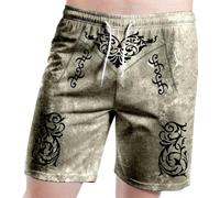 YOSUWOAI Costume da bagno da uomo, Oktoberfest, da uomo, in pelle, per costume tradizionale bavarese, costume tradizionale bavarese, pantaloncini da bagno, pantaloni corti, Q verde chiaro, 3XL