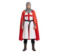 YOSUWOAI Costume da cavaliere medievale da cavaliere, set da 5 pezzi, per cosplay, Halloween, carnevale, feste, costume da cavaliere templare medievale